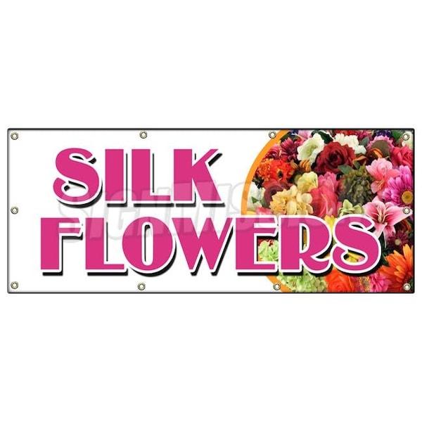 SILK FLOWERS BANNER SIGN arrangements artificial plants trees wreath